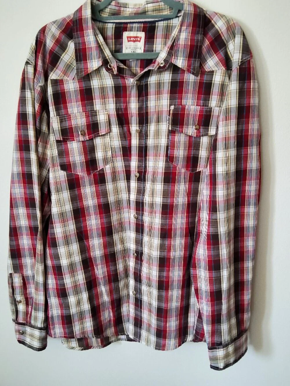 Levi Men's plaid Western shirt size XXL